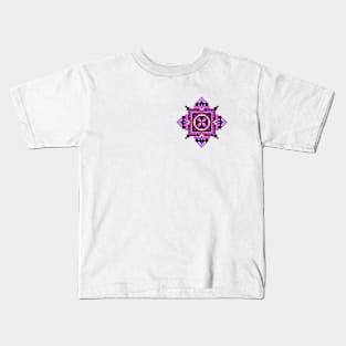 small purple pocket size pixelated mandala Kids T-Shirt